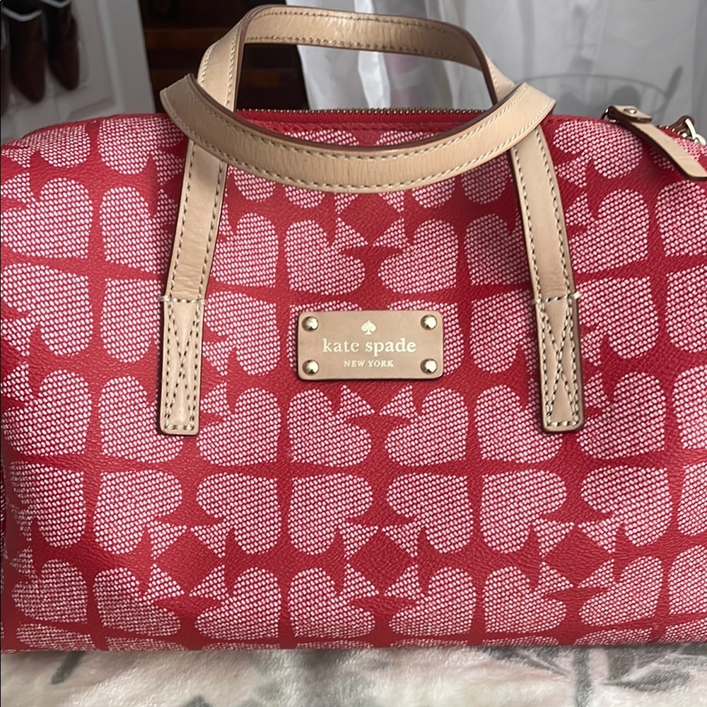 Kate Spade Red and Cream Heart Satchel